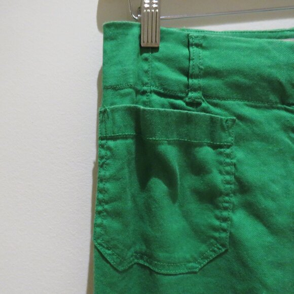 ANTHROPOLOGIE MAEVE The Colette Cropped Wide Leg Linen Pants in Bright Green 25 - Picture 6 of 15